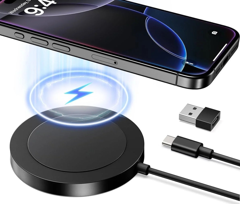 Mag-Safe Charger - Magnetic Wireless Charger for Iphone 15/15 Pro/14/14 Pro/14 Plus/14 Pro Max/ 13/13 Pro/13 Pro Max - Fast Charging Pad for Airpods 3/2/Pro