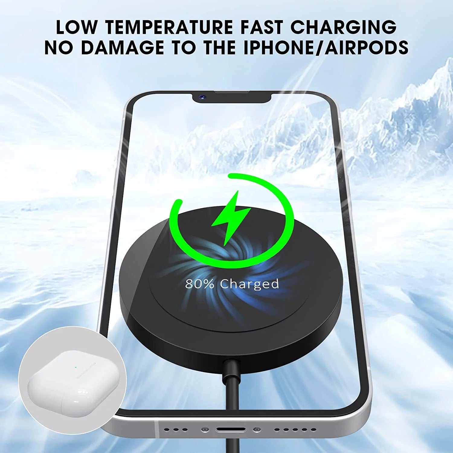 Mag-Safe Charger - Magnetic Wireless Charger for Iphone 15/15 Pro/14/14 Pro/14 Plus/14 Pro Max/ 13/13 Pro/13 Pro Max - Fast Charging Pad for Airpods 3/2/Pro