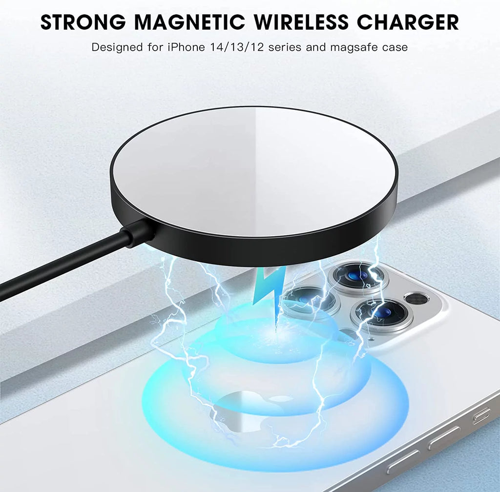 Mag-Safe Charger - Magnetic Wireless Charger for Iphone 15/15 Pro/14/14 Pro/14 Plus/14 Pro Max/ 13/13 Pro/13 Pro Max - Fast Charging Pad for Airpods 3/2/Pro